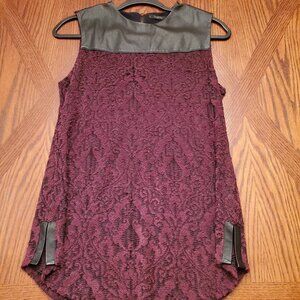Twenty Leather trimmed Sleeveless Top S